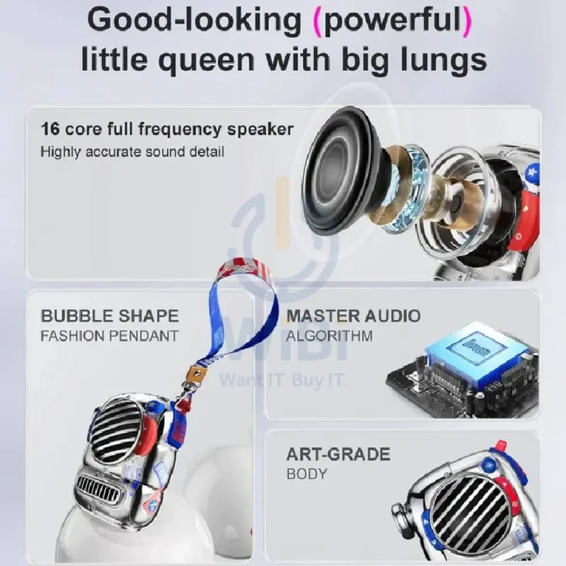 Divoom Spark-Pop Portable Bluetooth Mini Speaker - Blue