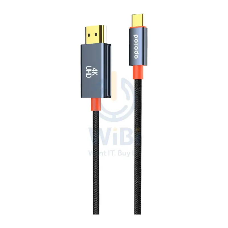 كابل بورودو مجدول من USB-C إلى HDMI - متران / أسود