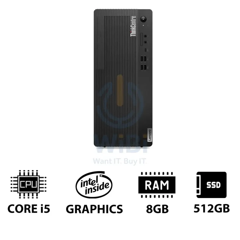 Lenovo ThinkCentre M70t Gen 5 - i5-14400 / 8GB / 512GB (NVMe M.2 SSD) / DOS (Without OS) / 1YW / Eng/Arb - Desktop