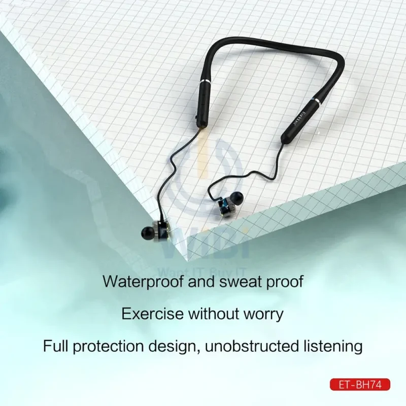 Earldom BH74 Bluetooth Neckband- 5.0 / 260 mAh / micro USB / Black