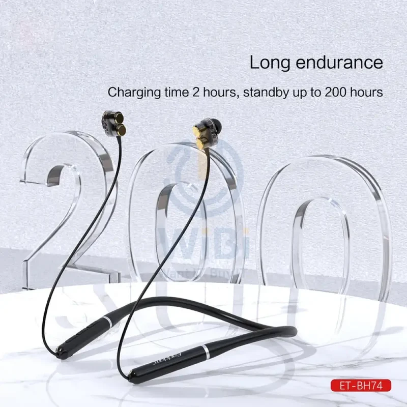 Earldom BH74 Bluetooth Neckband- 5.0 / 260 mAh / micro USB / Black