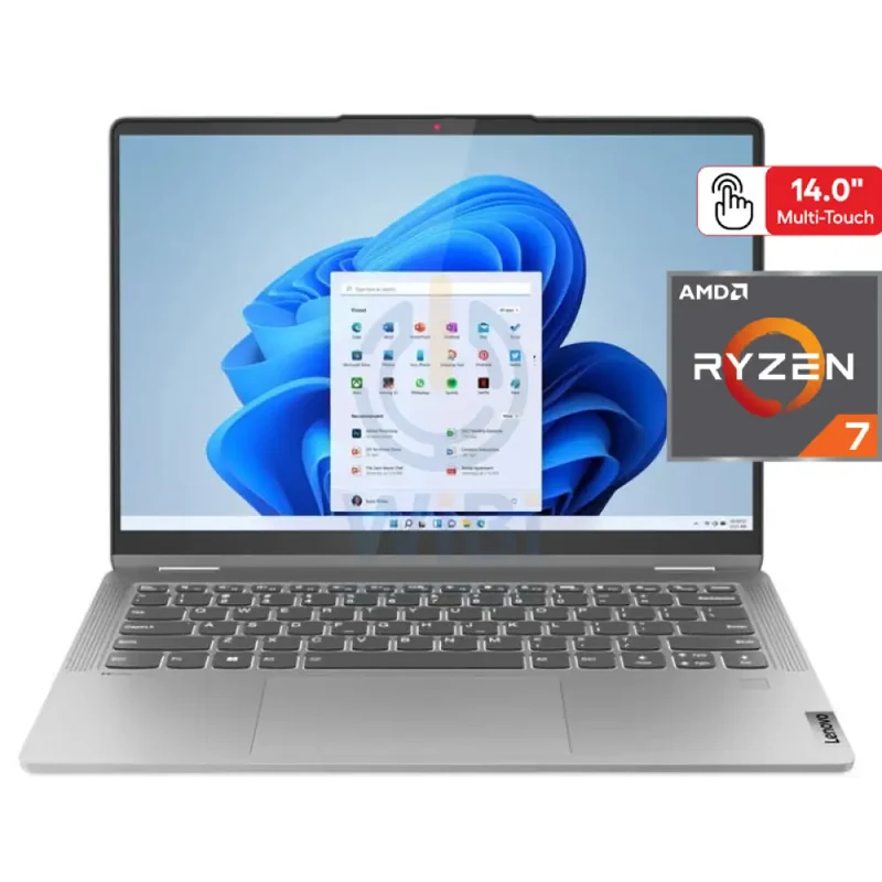 Lenovo IdeaPad Flex 5 Gen 8 Convertible - 14.0" WUXGA Multi-Touch / AMD Ryzen 7 / 16GB / 1TB (NVMe M.2 SSD) / Win 11 Home / 1YW / Arabic/English / Lenovo Digital Pen / Arctic Grey - Laptop