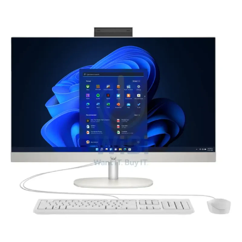 HP 27-CR0012NE AIO PC - i7 / 8GB / 512GB (NVMe M.2 SSD) / 27" FHD Non-Touch / Win 11 Pro / 1YW / Shell White - Desktop