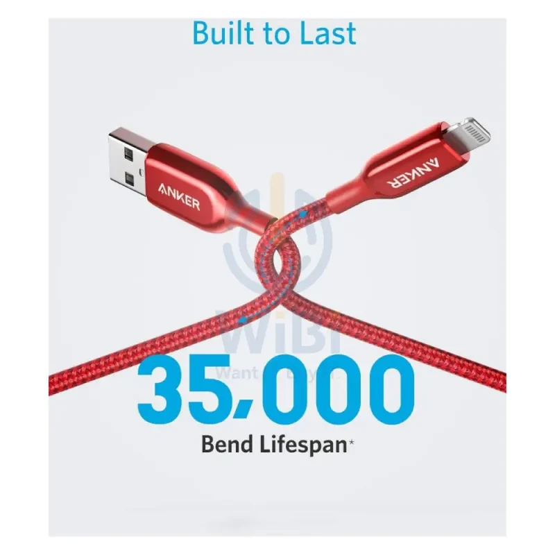Anker PowerLine + III Cable - USB-A / Lightning / 0.9 Meter / Red