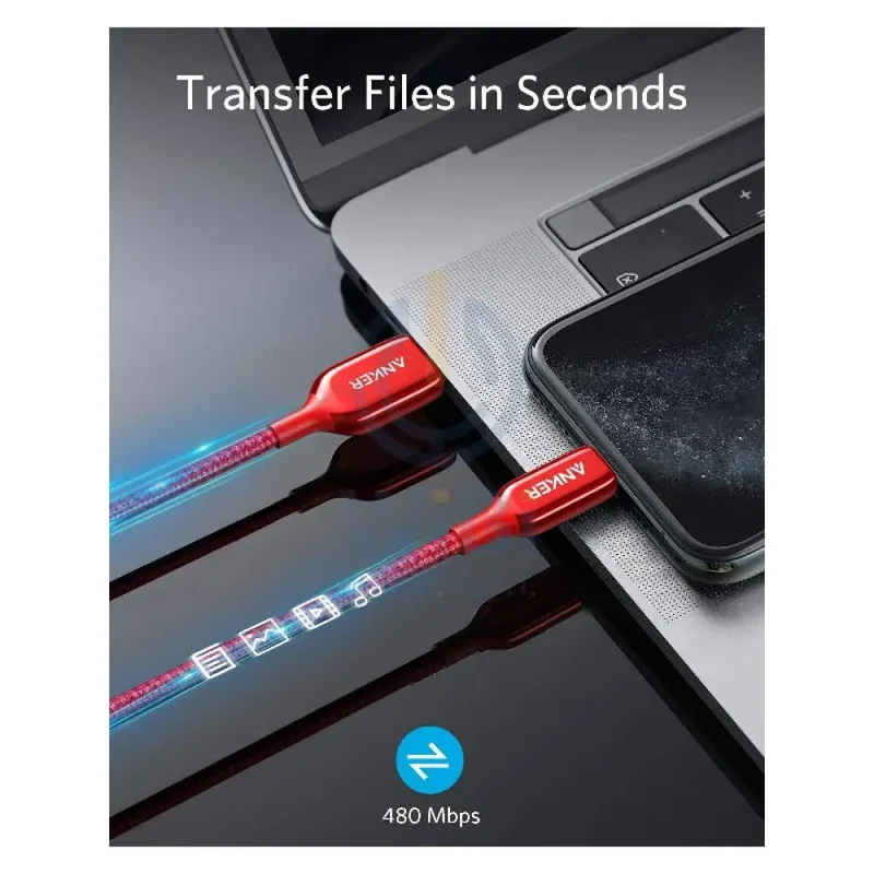 Anker PowerLine + III Cable - USB-A / Lightning / 0.9 Meter / Red