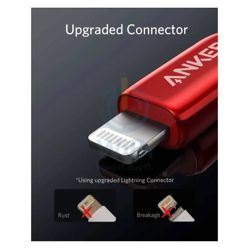 Anker PowerLine + III Cable - USB-A / Lightning / 0.9 Meter / Red