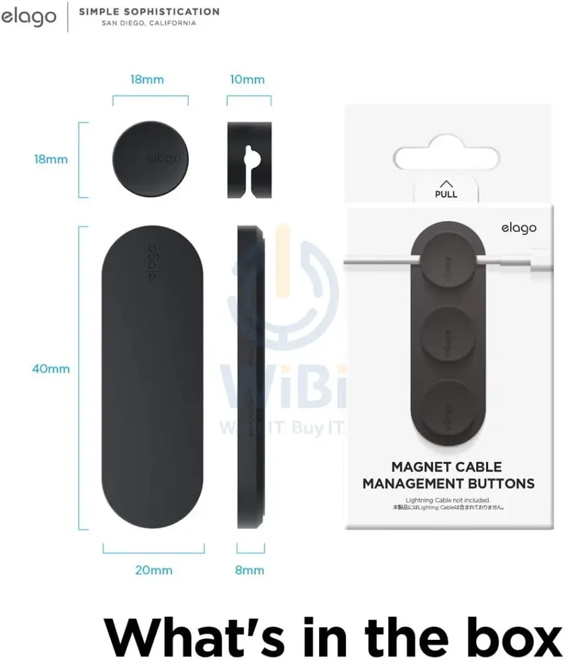 Elago Magnetic Cable Management Buttons - Black
