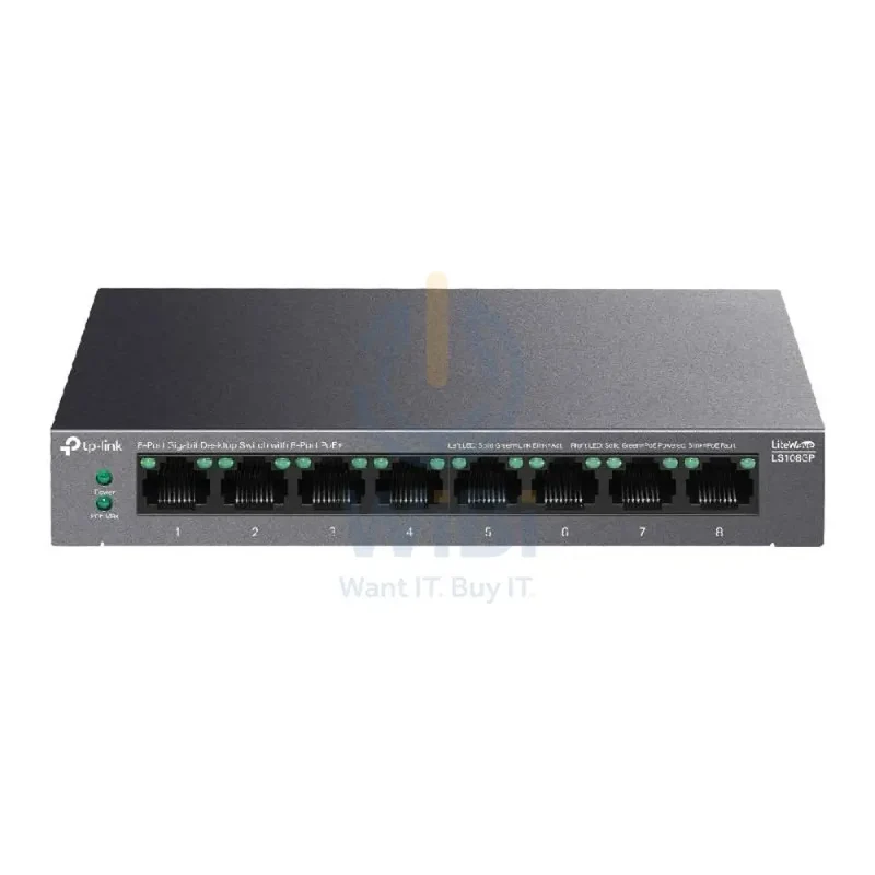 TP-Link (LS108GP) 8-Port Desktop Switch - 1000Mbps / LAN