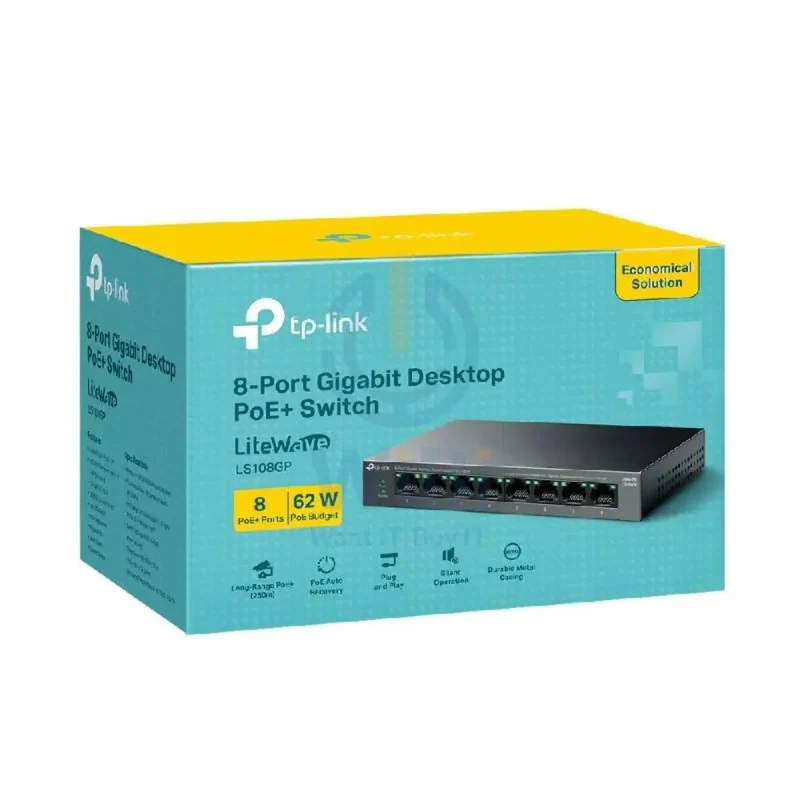TP-Link (LS108GP) 8-Port Desktop Switch - 1000Mbps / LAN
