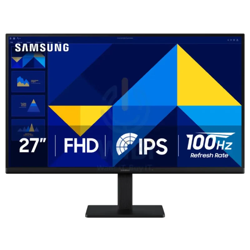 شاشة سامسونج S3 S30GD LS27D300GAM إسينشال حجم 27 بوصة بدقة FHD / زمن استجابة 5 مللي ثانية / تردد 100 هرتز / إتش دي إم آي 1.4 / VGA