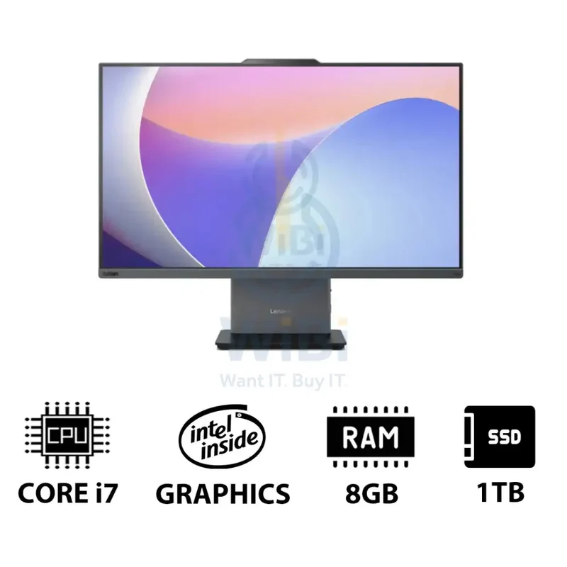 Lenovo ThinkCentre neo 50a 24 Gen 5 - i7 / 8GB / 1TB (NVMe M.2 SSD) / 23.8" FHD Non-Touch / DOS (Without OS) / 1YW / Arb/Eng / Luna Grey - Desktop