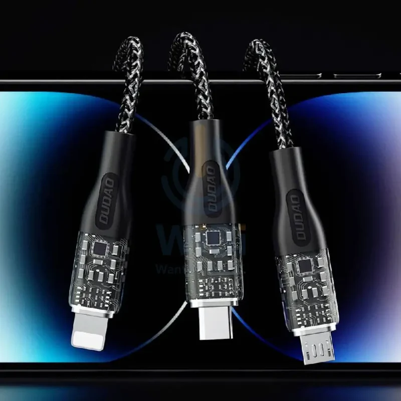 DUDAO L22X Data Cable - 1.2 Meter / 120W / USB-A / USB-C / Lightning / micro USB / Grey