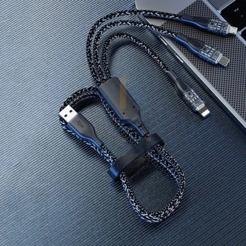 DUDAO L22X Data Cable - 1.2 Meter / 120W / USB-A / USB-C / Lightning / micro USB / Grey