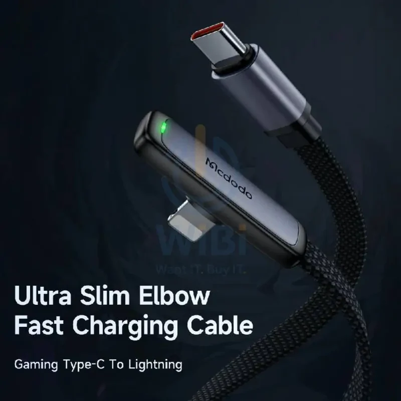 Mcdodo Fast Charging Data Cable - Type-C / Lightning / 36W / 1.2 Meter / Black