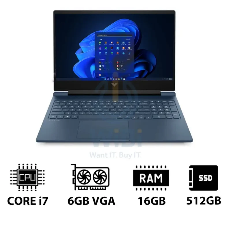 HP Victus - 16.1" FHD / RTX 4050 6GB VGA / i7 / 16GB / 512GB (NVMe M.2 SSD) / Performance Blue