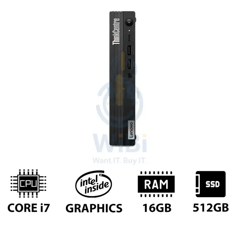 Lenovo ThinkCentre M90q Gen 3 Tiny - i7 / vPro / 16GB / 512GB (NVMe M.2 SSD) / DOS (Without OS) / VESA Mount / 1YW - Desktop