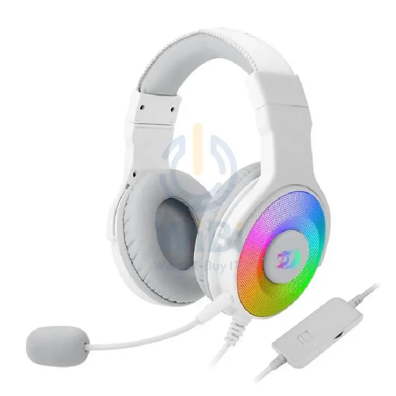 Redragon Pandora Virtual 7.1 RGB Gaming headset with Adapter - White