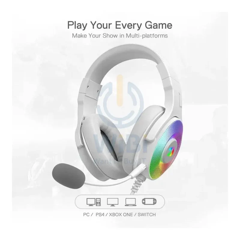 Redragon Pandora Virtual 7.1 RGB Gaming headset with Adapter - White