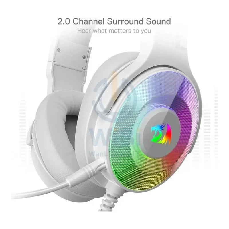 Redragon Pandora Virtual 7.1 RGB Gaming headset with Adapter - White