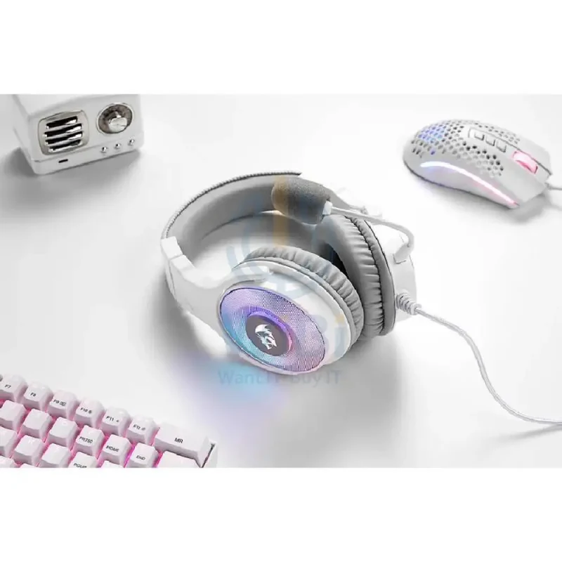 Redragon Pandora Virtual 7.1 RGB Gaming headset with Adapter - White