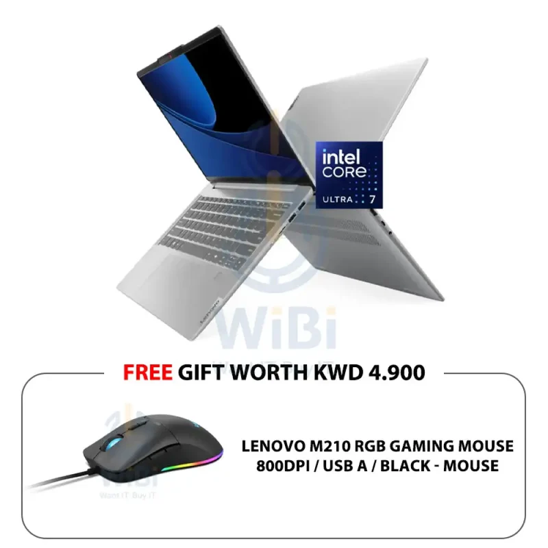 Lenovo IdeaPad Slim 5 Gen 9 - 14" WUXGA OLED / Ultra 7 155H / 16GB / 512GB (NVMe M.2 SSD) / AI Boost Up to 11 TOPS / Win 11 Home / 1YW / Arabic/English / Cloud Grey - Laptop