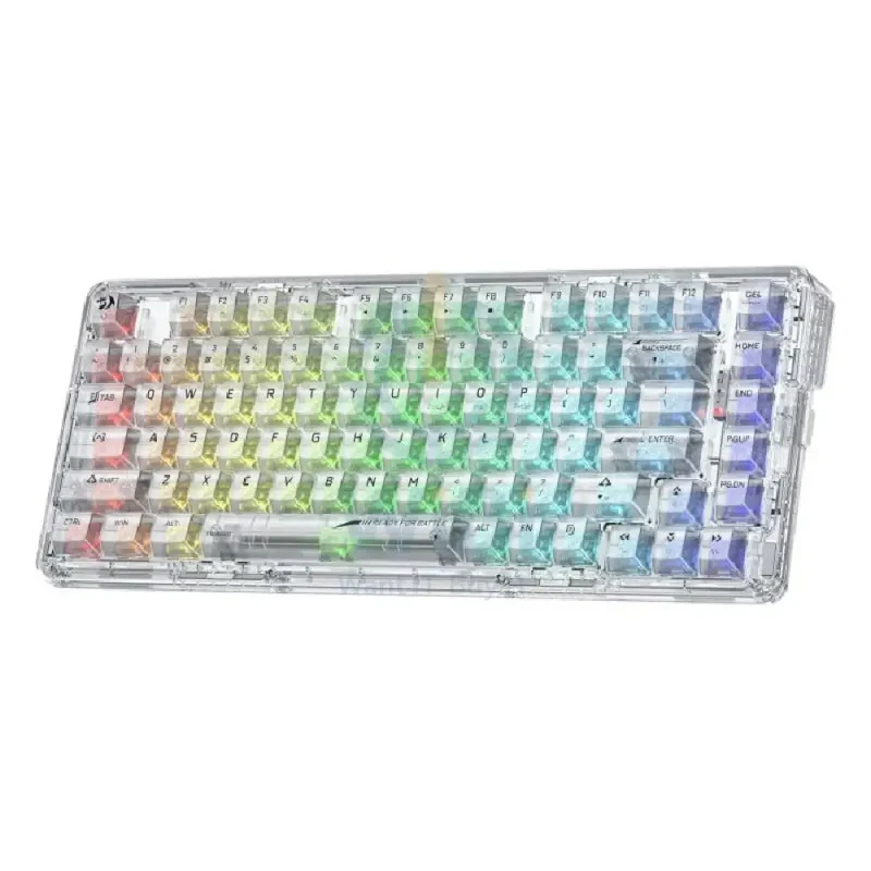 لوحة مفاتيح ميكانيكية ريدراجون K649 إلف برو RGB بثلاثة أوضاع - سلكية / لاسلكية / 82 مفتاح / شفاف