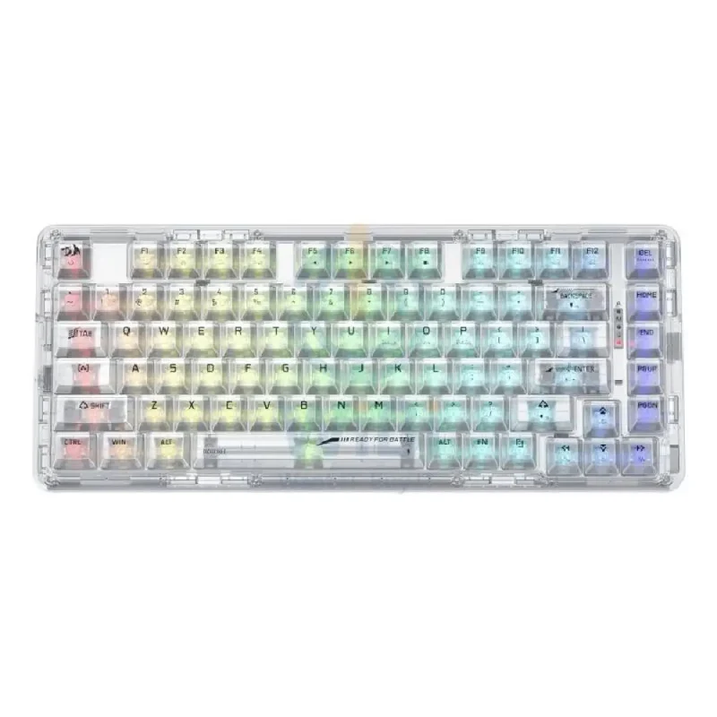لوحة مفاتيح ميكانيكية ريدراجون K649 إلف برو RGB بثلاثة أوضاع - سلكية / لاسلكية / 82 مفتاح / شفاف