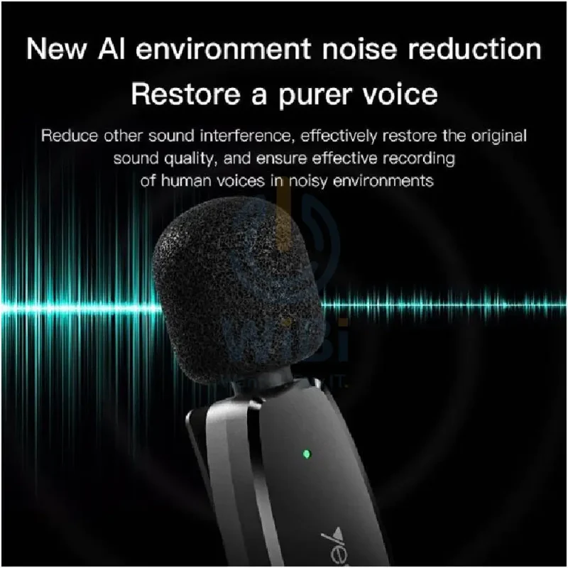 Yesido KR13 Dual Low-latency Wireless Lavalier Microphone - 2.4GHz / Wireless / USB-C - Black