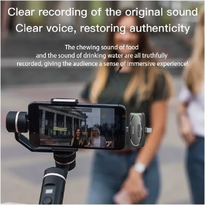 Yesido KR13 Dual Low-latency Wireless Lavalier Microphone - 2.4GHz / Wireless / USB-C - Black
