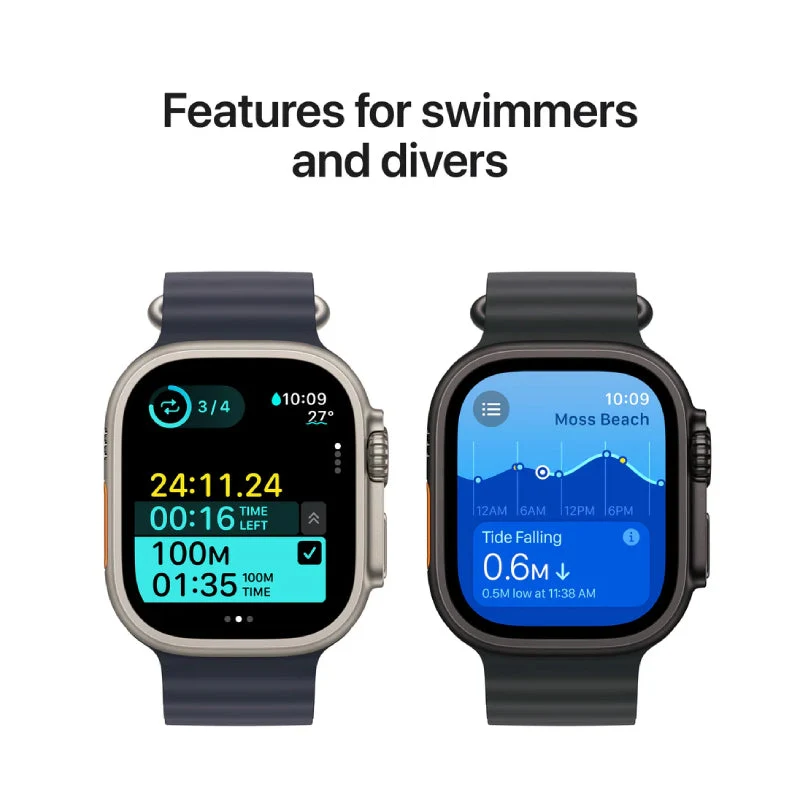 Apple Watch Ultra 2 (2024) - LTPO OLED / 64GB / 49mm / Bluetooth / Wi-Fi / Cellular / Small / Titanium Black Milanese Loop
