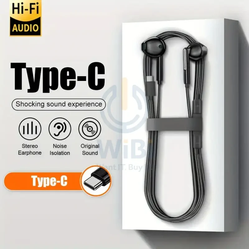 سماعة أذن رويال - داخل الأذن / 1.2 متر / USB-C / أسود