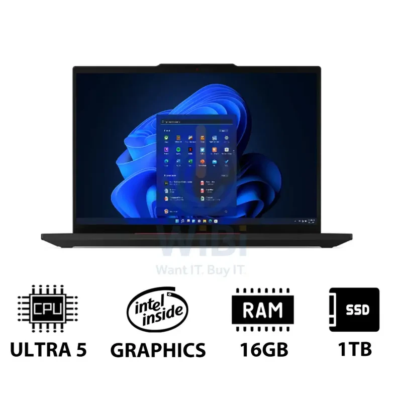 Lenovo ThinkPad T14 Gen 5 - 14.0" WUXGA / Ultra 5 125U / 16GB / 1TB (NVMe M.2 SSD) / WWAN / Win 11 Pro / Arabic/English / 3YW / Black - Laptop