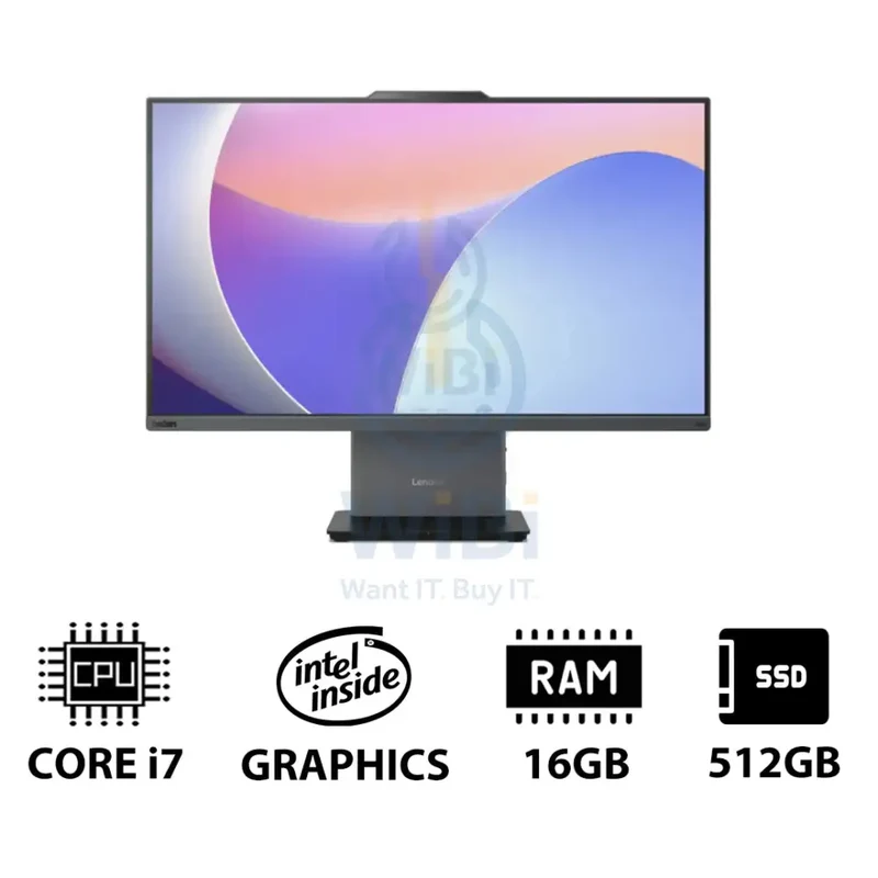 Lenovo ThinkCentre neo 50a 24 Gen 5 - i7 / 16GB / 512GB (NVMe M.2 SSD) / 23.8" FHD Non-Touch / DOS (Without OS) / 1YW / Arb/Eng / Luna Grey - Desktop