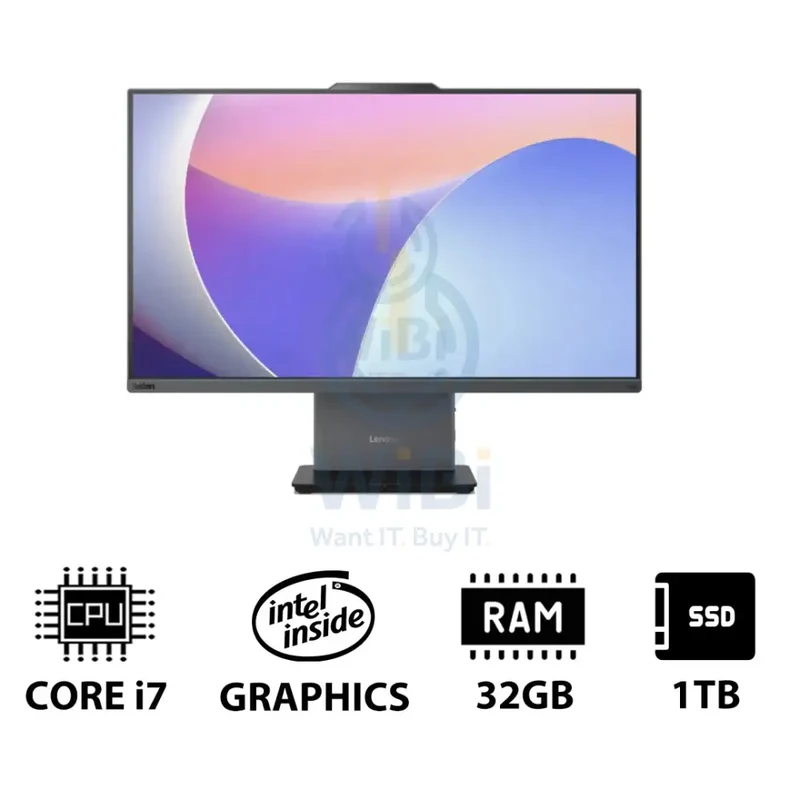 Lenovo ThinkCentre neo 50a 27 Gen 5 AIO PC - i7 / 32GB / 1TB (NVMe M.2 SSD) / 27" FHD Non-Touch / DOS (Without OS) / 1YW / Luna Grey - Desktop