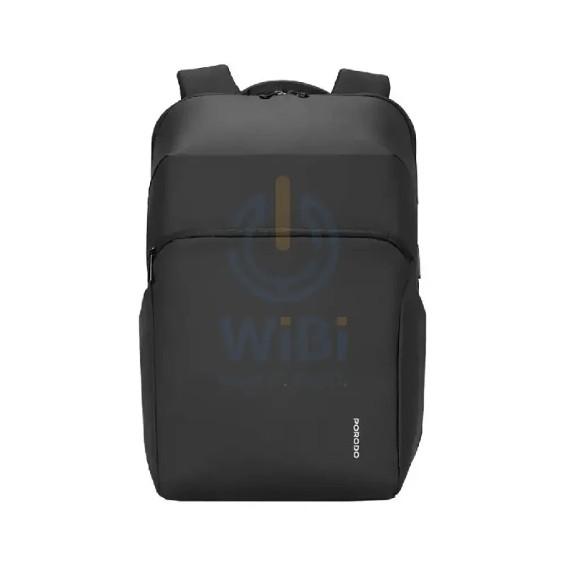 Porodo Lifestyle Water-Resistant PU Backpack - Black