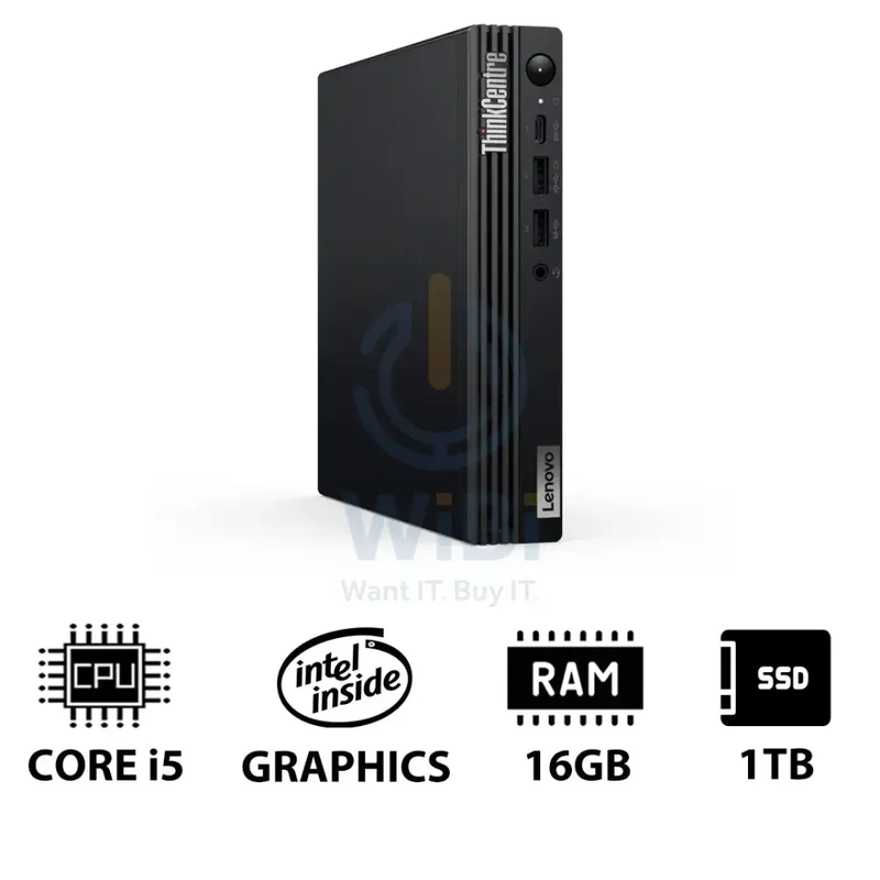 Lenovo ThinkCentre M70q Gen 5 Tiny - i5 / 16GB / 1TB (NVMe M.2 SSD) / Win 11 Pro / 1YW - Desktop
