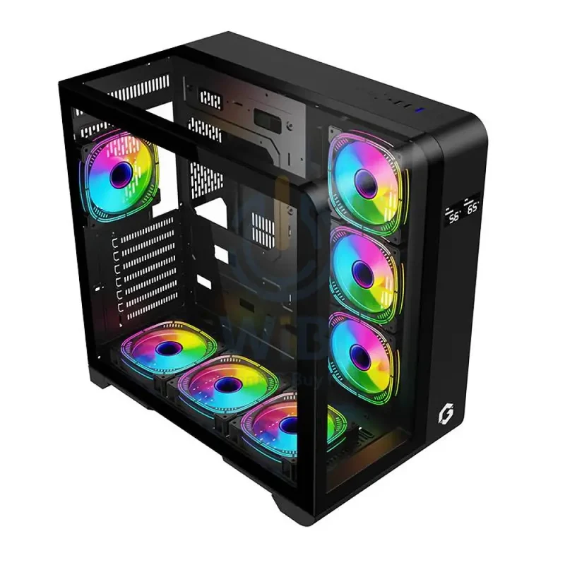 GameOn Infinity Midnight Series ARGB Mid Tower Gaming Case - Black