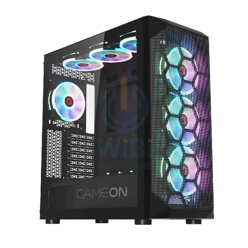 GameOn Emperor Midnight I Series Mid Tower Gaming Case - Black