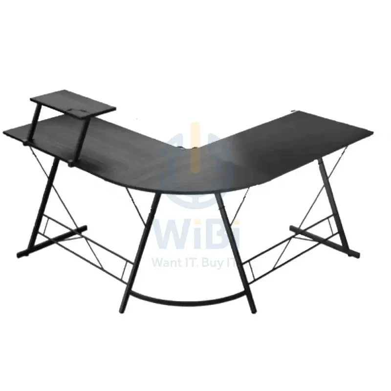 GameOn L-Shaped Slayer I Series Gaming Desk - Black