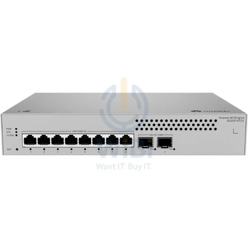 Huawei ekitEngine S220S-8T2X Switch - 56 Gbit/s / 10G SFP+ / GE RJ45 - Switch