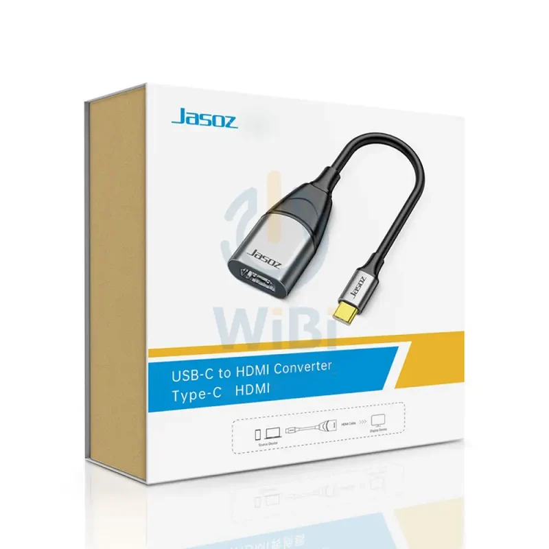 محول جازوز H103 يو إس بي-C إلى HDMI، باللون الأسود/الفضي