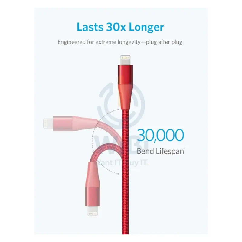 Anker Powerline+ II Lightning Cable - 1.8 Meter / Red