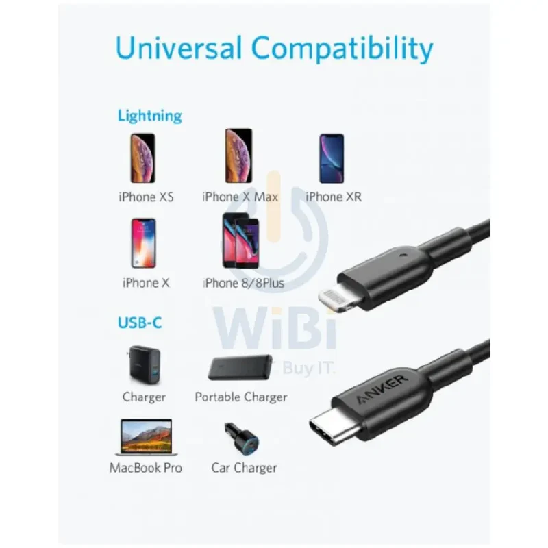 Anker Powerline Select Charging Cable - Lightning / USB-C / 0.9 Meter / Black