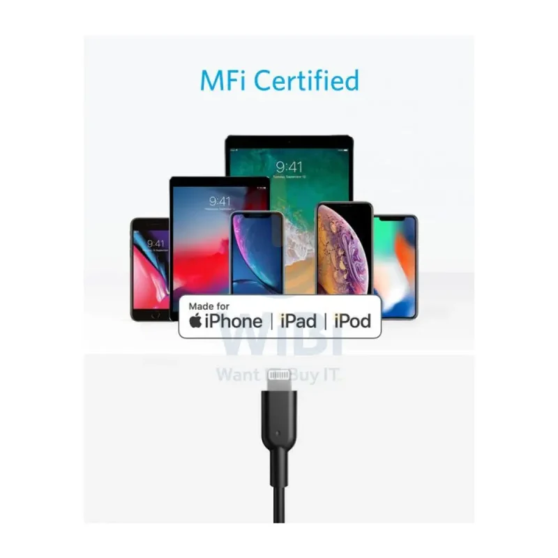 Anker Powerline Select Charging Cable - Lightning / USB-C / 0.9 Meter / Black