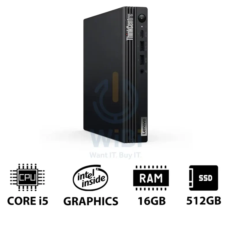 Lenovo ThinkCentre M70q Gen 5 Tiny - i5 / 16GB / 512GB (NVMe M.2 SSD) / Win 11 Pro / 1YW - Desktop