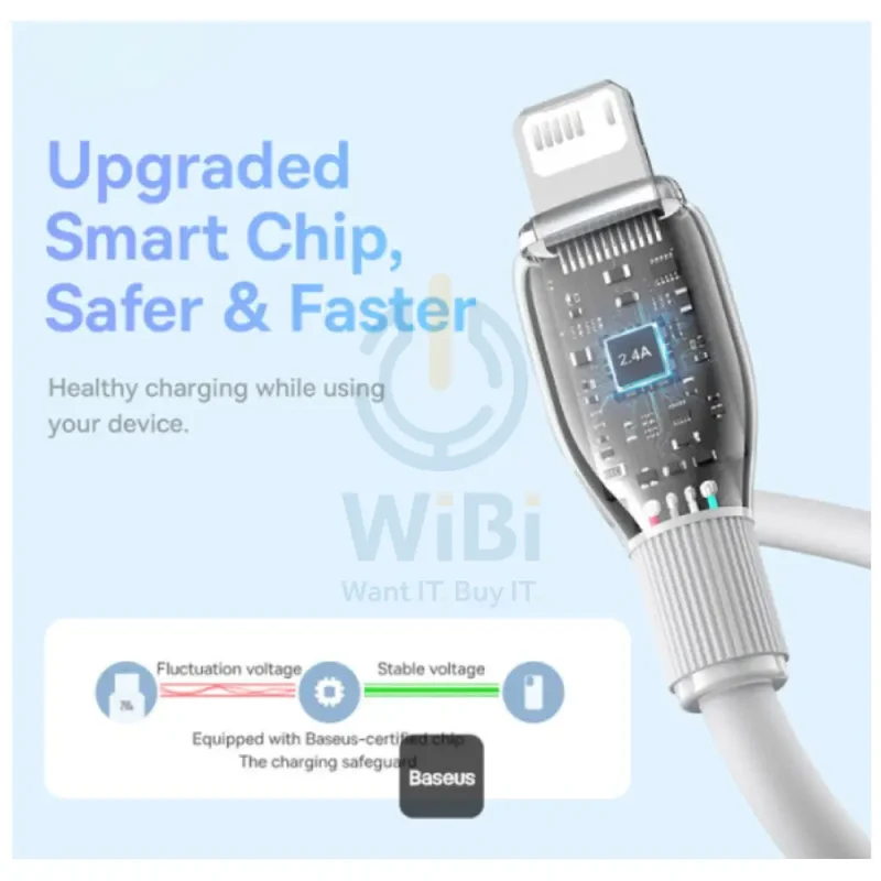 Baseus Pudding Series Fast Charging USB-A to Lightning Cable - 2 Meter / 20W / Stellar White