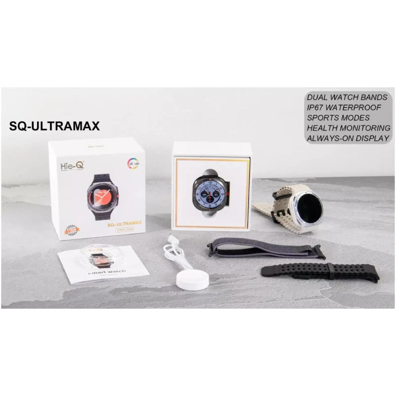 Hie-Q SQ-ULTRAMAX Smart Watch - 2 Pair Straps
