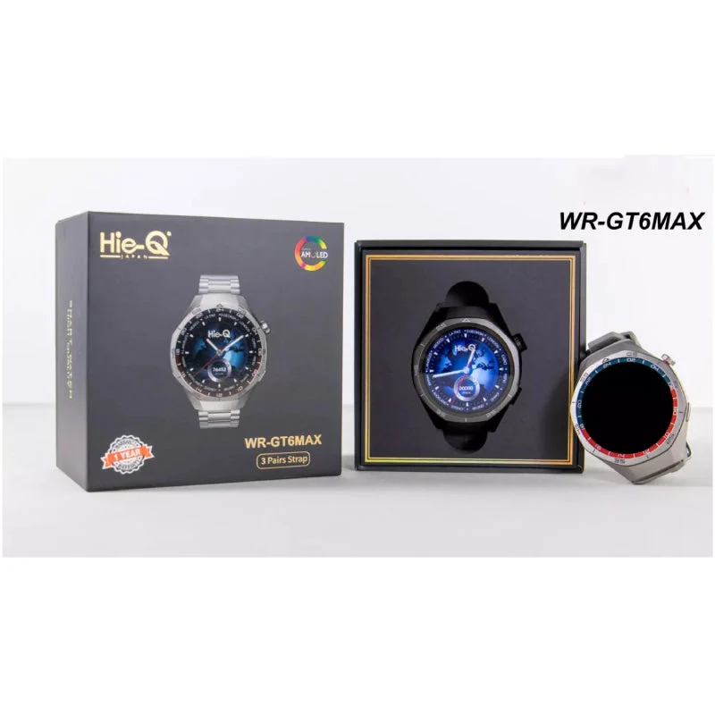 Hie-Q WR-GT6 Max Smart Watch - 3 Pair Straps