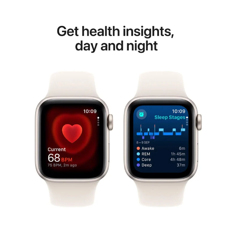 Apple Watch SE (2nd Gen) with Sport Band - LTPO OLED / 44mm / Medium/Large / Bluetooth / Wi-Fi / Starlight