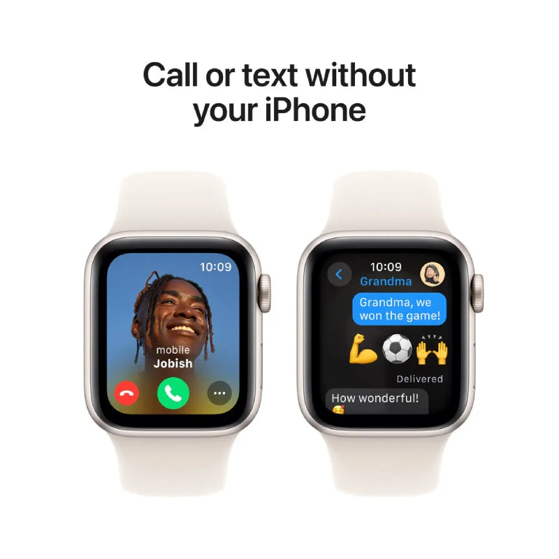 Apple Watch SE (2nd Gen) with Sport Band - LTPO OLED / 40mm / Medium/Large / Bluetooth / Wi-Fi / Starlight